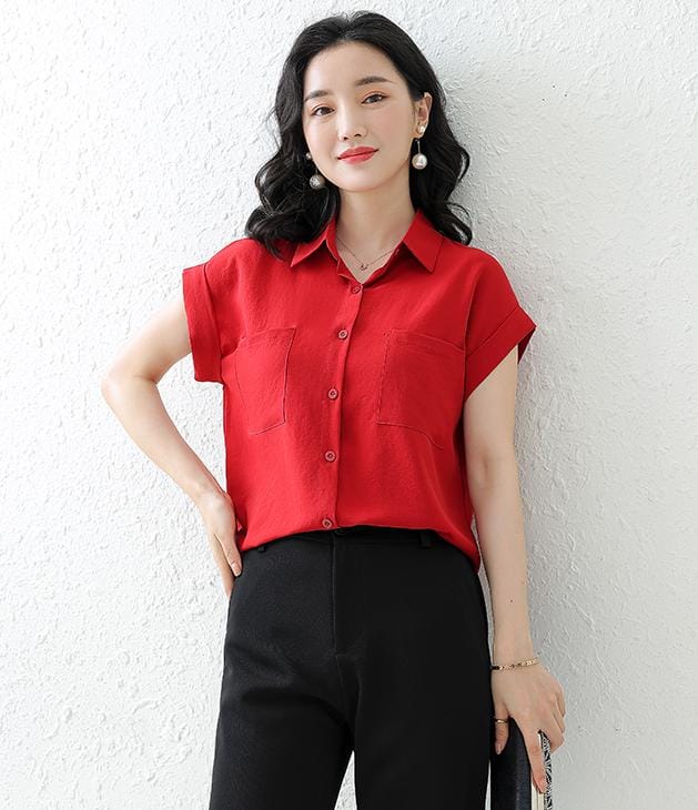 ZANZEA Summer Short Sleeve Shirts Women Blouse Loose Solid Color Casual Top Office Ladies Work Shirt Korean Fashion Female Clothing 2XL S4714740