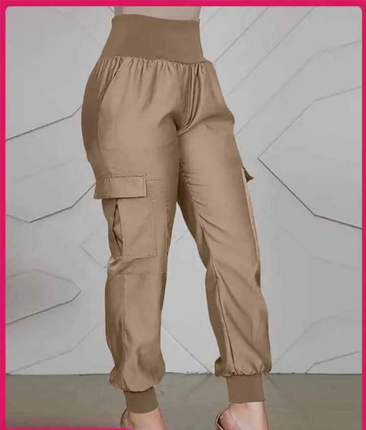 Work OL Overall Women Casual Solid Pant Vintage Elastic Waist Pencil Trouser Fashion Holiday Pantalon Palazzo Turnip X4671630