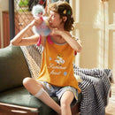 Women's Sleeveless Pajamas Sleepwear - T2342A - Tuzzut.com Qatar Online Shopping