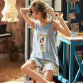 Women's Sleeveless Pajamas Sleepwear - T2342A - Tuzzut.com Qatar Online Shopping