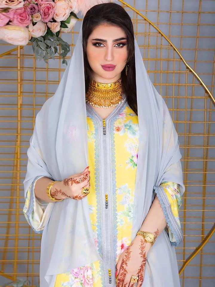 Muslim Abaya Dress Mubarak Abayas Women Hijab Dubai Turkey Islamic Morocco Kaftan Robe Longue Musulmane Vestidos Largos Ramadan 2XL S4410250 - Tuzzut.com Qatar Online Shopping