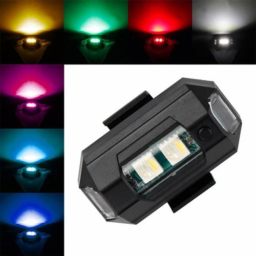2 Pcs Set Multicolor LED Aircraft Light Strobe Light For Helmets Airplane Drone Light, IP54, Rechargeable 2 Pcs Set Multicolor LED Aircraft Light Strobe Light For Helmets Airplane Drone Light, IP54, Rechargeable