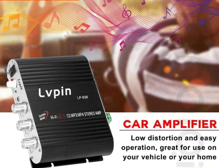 Convenient Stereo Amplifier Sturdy 12V 2.1 Channels Radio Subwoofer Mini Audio Amplifier for Car S4234215