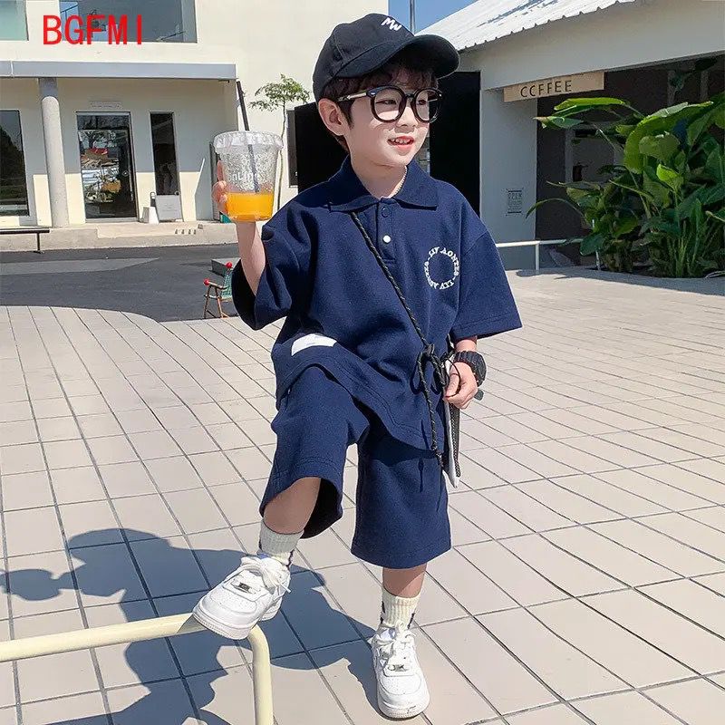 Summer Suit Children Golf Clothing Fashion Kids Clothes Boys Short Sleeve Shirt+shorts Baby Handsome Casual Cotton 2-3Y X4885175
