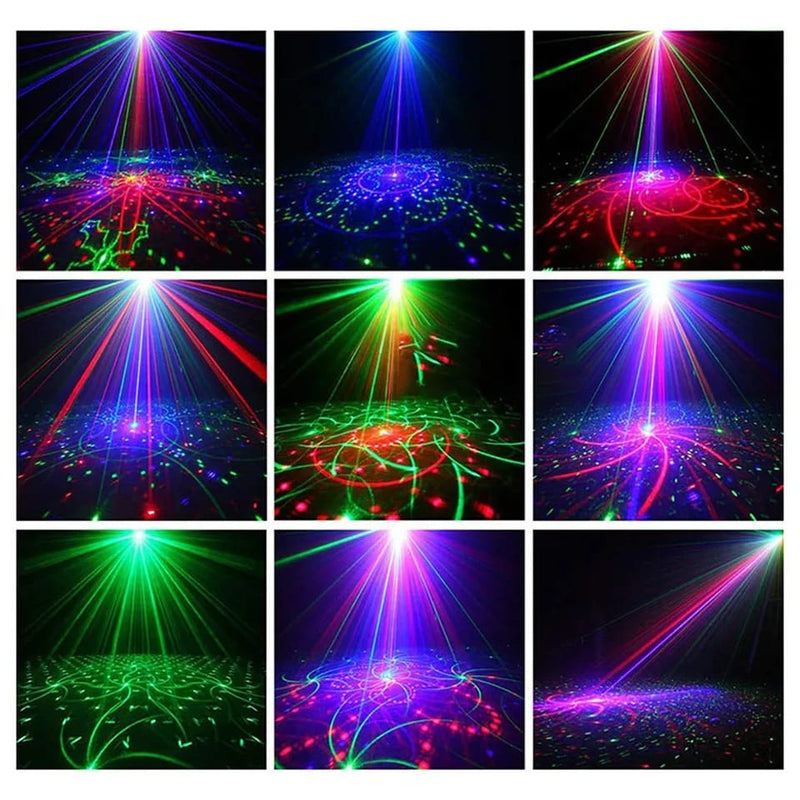 60 Patterns RGB Stage Lights Voice Control Music Led Disco Light Party Show Laser Projector Lights Effect Lamp with Controller X7428067 - Tuzzut.com Qatar Online Shopping