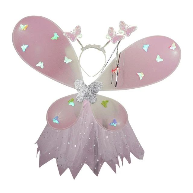 Cute Children Costumes Performance Props Gradient Color Butterfly Princess Angel Wings Fairy Stick Kids Dress Up Playing Toys S4766173 - Tuzzut.com Qatar Online Shopping