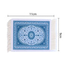 Persian Mini Woven Rug Mat Mousepad Retro Style Carpet Pattern Cup laptop PC Mouse Pad with Fring Home Office Table Decor Craft S4780621 - Tuzzut.com Qatar Online Shopping