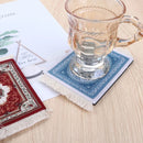 Persian Mini Woven Rug Mat Mousepad Retro Style Carpet Pattern Cup laptop PC Mouse Pad with Fring Home Office Table Decor Craft S4780621 - Tuzzut.com Qatar Online Shopping