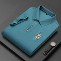 Summer Breathable Jacket Luxury Men's Cotton Embroidered Business Short Sleeve POLO Shirt Solid Color Lapel Men Casual FT8890 - Tuzzut.com Qatar Online Shopping