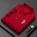 Summer Breathable Jacket Luxury Men's Cotton Embroidered Business Short Sleeve POLO Shirt Solid Color Lapel Men Casual FT8890 - Tuzzut.com Qatar Online Shopping