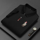 Summer Breathable Jacket Luxury Men's Cotton Embroidered Business Short Sleeve POLO Shirt Solid Color Lapel Men Casual FT8890 - Tuzzut.com Qatar Online Shopping
