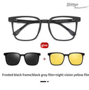 Sunglasses set Men Sunglasses 3 In 1 Glasses Eyewear Clips Magnetic Glasses Night Vision plain glass spectacles Metal with Magnet Clip on Sunglasses - Tuzzut.com Qatar Online Shopping