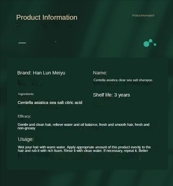 HUNMUI Anti-Dandruff Centella Asiatica Clean Sea Salt Shampoo 200g HUNMUI Anti-Dandruff Centella Asiatica Clean Sea Salt Shampoo 200g