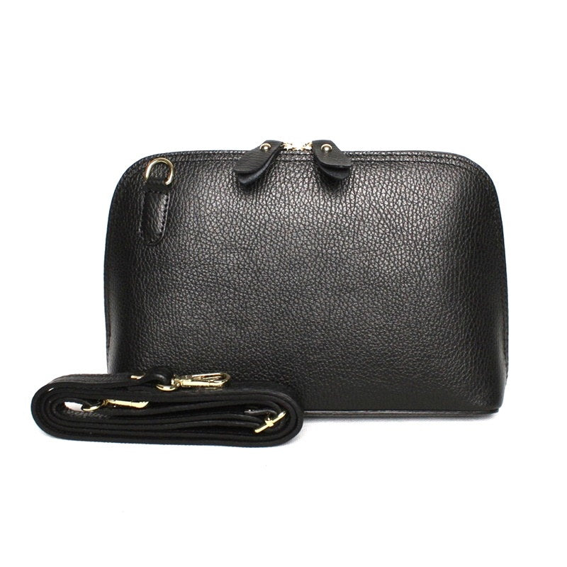 Leather crossbody bag Daria black S4532404