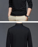 Men's Polo Shirt Solid Color Printing Polo Shirt Lapel Zip Up Long-Sleeve T-Shirt Casual Men's Tops L S4468768 - Tuzzut.com Qatar Online Shopping
