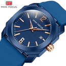 MINI FOCUS Mens Watches Fashion Luxury Brand Square Dial Waterproof Quartz Calendar Wristwatch Soft Silicone Strap Clock Male X3784822 - Tuzzut.com Qatar Online Shopping