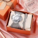 Watch Flower Oval Broadband Gold Silver Mesh Band Watch Women's Quartz Watch Set S4688088 - Tuzzut.com Qatar Online Shopping