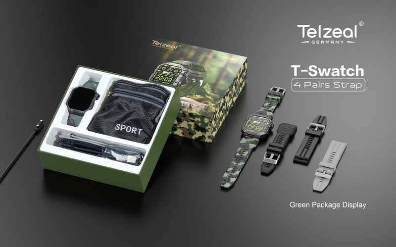 Telzeal Germany T-swatch Sports Watch With 4 strap with side belt pouch - Tuzzut.com Qatar Online Shopping