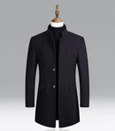 Men's Winter Mid-Long Trench Classic Solid Thickening coat - S4025989 - Tuzzut.com Qatar Online Shopping