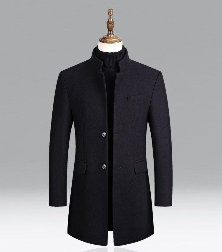 Men's Winter Mid-Long Trench Classic Solid Thickening coat - S4025989 Men's Winter Mid-Long Trench Classic Solid Thickening coat - S4025989