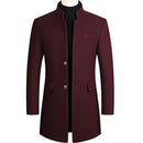 Men's Winter Mid-Long Trench Classic Solid Thickening coat - S4025989 - Tuzzut.com Qatar Online Shopping