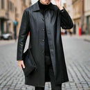 Men's Rexin Jacket with Plush autumn and winter Long Windbreaker Coat Warm Overcoat Male - S4162593 - Tuzzut.com Qatar Online Shopping