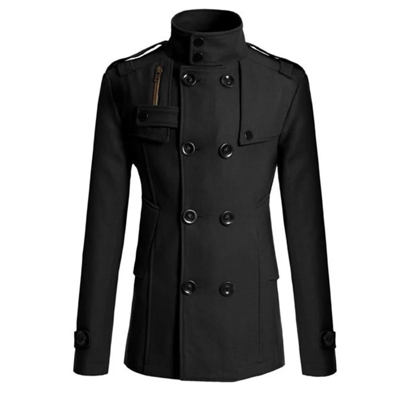 Trench Coat Men Winter Black Jacket Men's Wool Coat Casacos Casual Slim Men's Long Coat Abrigos Para Hombre  - S4777061 - Tuzzut.com Qatar Online Shopping