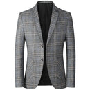 Stylish Checked Blazer for Men Casual Business In Spring and Autumn Men Blazer Trajes De Boda Para Hombre Completos - S4807271 - Tuzzut.com Qatar Online Shopping