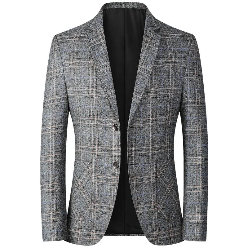 Stylish Checked Blazer for Men Casual Business In Spring and Autumn Men Blazer Trajes De Boda Para Hombre Completos - S4807271 - Tuzzut.com Qatar Online Shopping