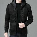 Men Jacket Plaid Pattern Breathable Polyester Sweater Hoodie for Winter - S4025875 - Tuzzut.com Qatar Online Shopping