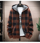 Men Jacket Plaid Pattern Breathable Polyester Sweater Hoodie for Winter - S4025875 - Tuzzut.com Qatar Online Shopping