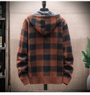 Men Jacket Plaid Pattern Breathable Polyester Sweater Hoodie for Winter - S4025875 - Tuzzut.com Qatar Online Shopping