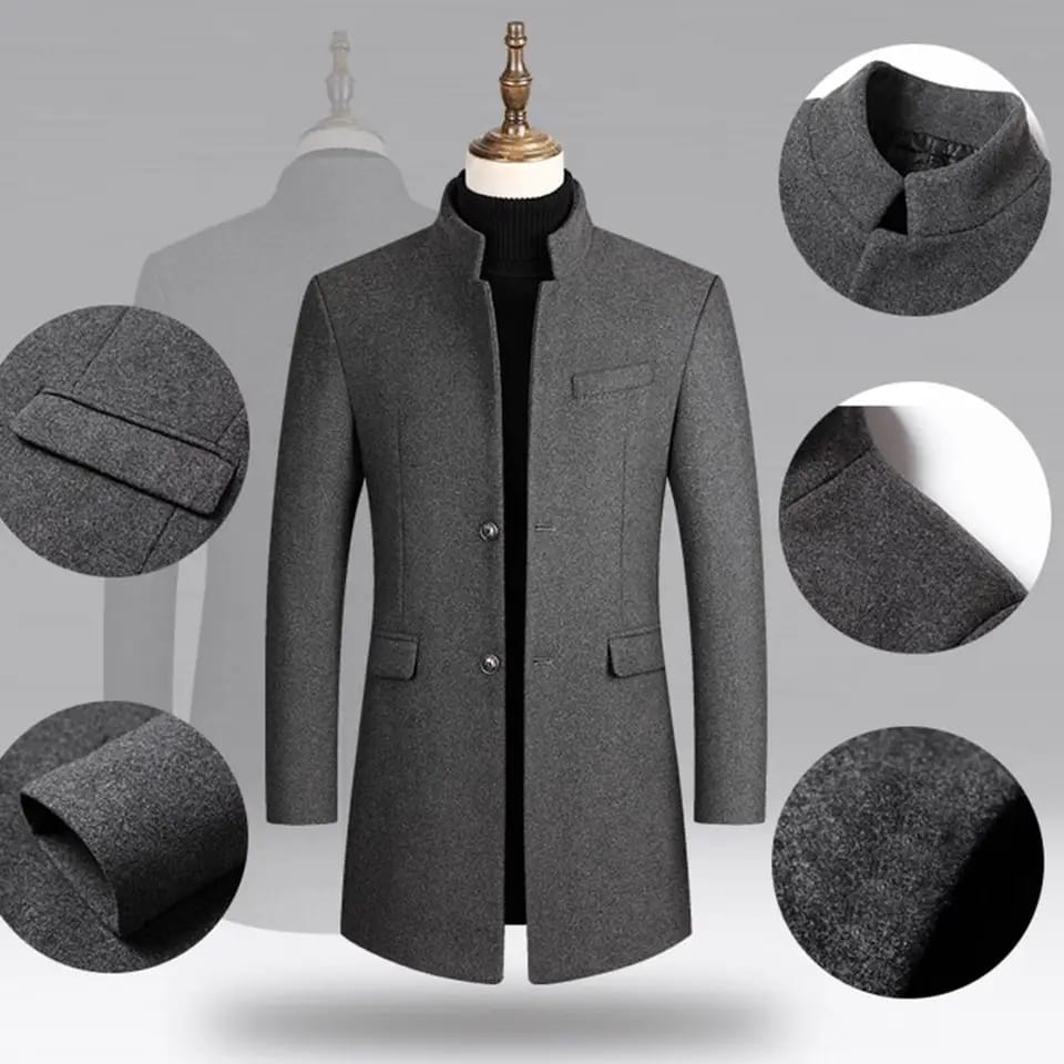 Men's Winter Mid-Long Trench Classic Solid Thickening coat - S4025989 Men's Winter Mid-Long Trench Classic Solid Thickening coat - S4025989