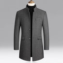 Men's Winter Mid-Long Trench Classic Solid Thickening coat - S4025989 - Tuzzut.com Qatar Online Shopping
