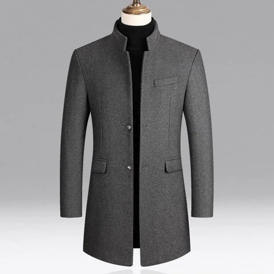 Men's Winter Mid-Long Trench Classic Solid Thickening coat - S4025989 Men's Winter Mid-Long Trench Classic Solid Thickening coat - S4025989