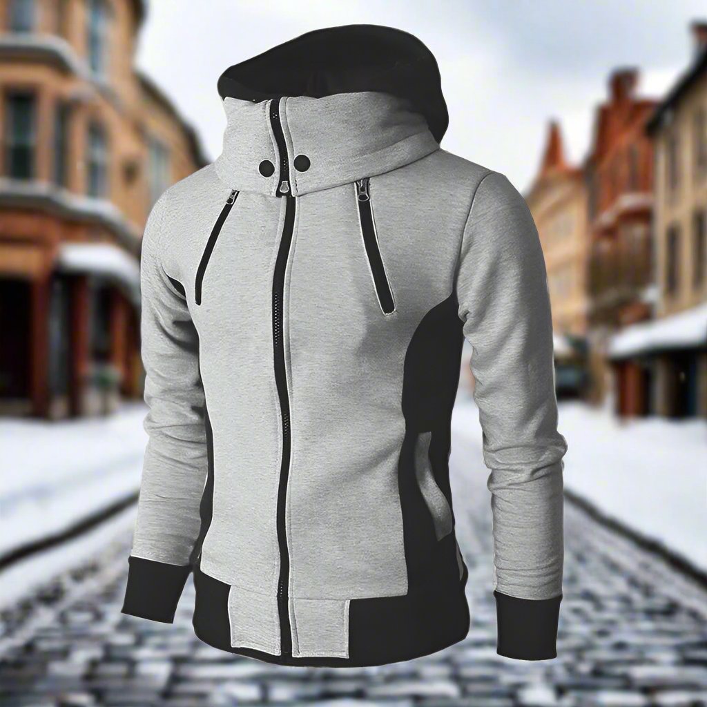 Men's Fashion High Collar Warm Four Zipper Jacket Casual Zipper Hoodie Jacket Outdoor Sports Hoodie Jacket - S4333144 Men's Fashion High Collar Warm Four Zipper Jacket Casual Zipper Hoodie Jacket Outdoor Sports Hoodie Jacket - S4333144