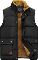 WIEAYUMEI Mens Gilet Fleece Body Warmers Winter Thick Vest Zip up Jacket Lightweight Warm Windproof Coats Outwear S4333058 - Tuzzut.com Qatar Online Shopping