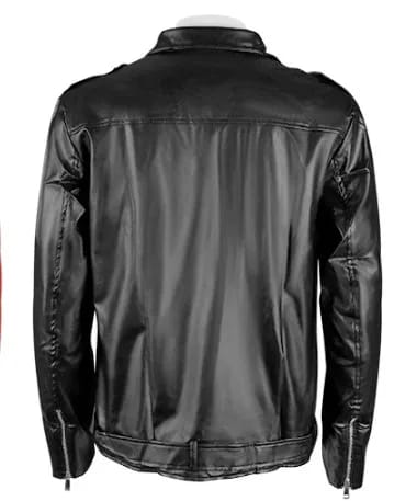Vintage Punk Biker Jacket Gothic PU Leather Zipper Closure Multi-Pockets Windproof Coat L - S4740599 - Tuzzut.com Qatar Online Shopping