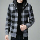 Men Jacket Plaid Pattern Breathable Polyester Sweater Hoodie for Winter - S4025875 - Tuzzut.com Qatar Online Shopping