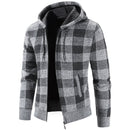 Men Jacket Plaid Pattern Breathable Polyester Sweater Hoodie for Winter - S4025875 - Tuzzut.com Qatar Online Shopping
