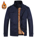 Winter Mens Bomber Jacket Male Casual Solid Slim Fit Business Jacket Men Fleece Thick Warm Windbreaker Jackets - S3096207 - Tuzzut.com Qatar Online Shopping