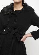 Women Coats Vintage Double Breasted Belt Slim Jackets Autumn Winter Korean Coat England Style Trench Medium-length Overcoat 5XL - S4164285 - Tuzzut.com Qatar Online Shopping