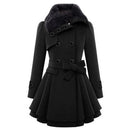 Women Coats Vintage Double Breasted Belt Slim Jackets Autumn Winter Korean Coat England Style Trench Medium-length Overcoat 5XL - S4164285 - Tuzzut.com Qatar Online Shopping