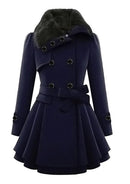 Women Coats Vintage Double Breasted Belt Slim Jackets Autumn Winter Korean Coat England Style Trench Medium-length Overcoat 5XL - S4164285 - Tuzzut.com Qatar Online Shopping