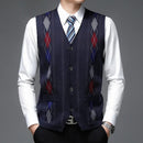 QUANBO Men's Classic Casual Cashmere Wool Blended Vest Sweater Cable Knit V Neck Sleeveless Knitted Button Vest Cardigan M - S4704588 - Tuzzut.com Qatar Online Shopping