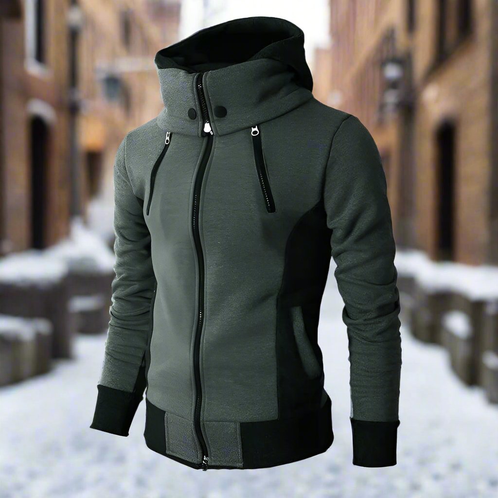 Men's Fashion High Collar Warm Four Zipper Jacket Casual Zipper Hoodie Jacket Outdoor Sports Hoodie Jacket - S4333144 Men's Fashion High Collar Warm Four Zipper Jacket Casual Zipper Hoodie Jacket Outdoor Sports Hoodie Jacket - S4333144