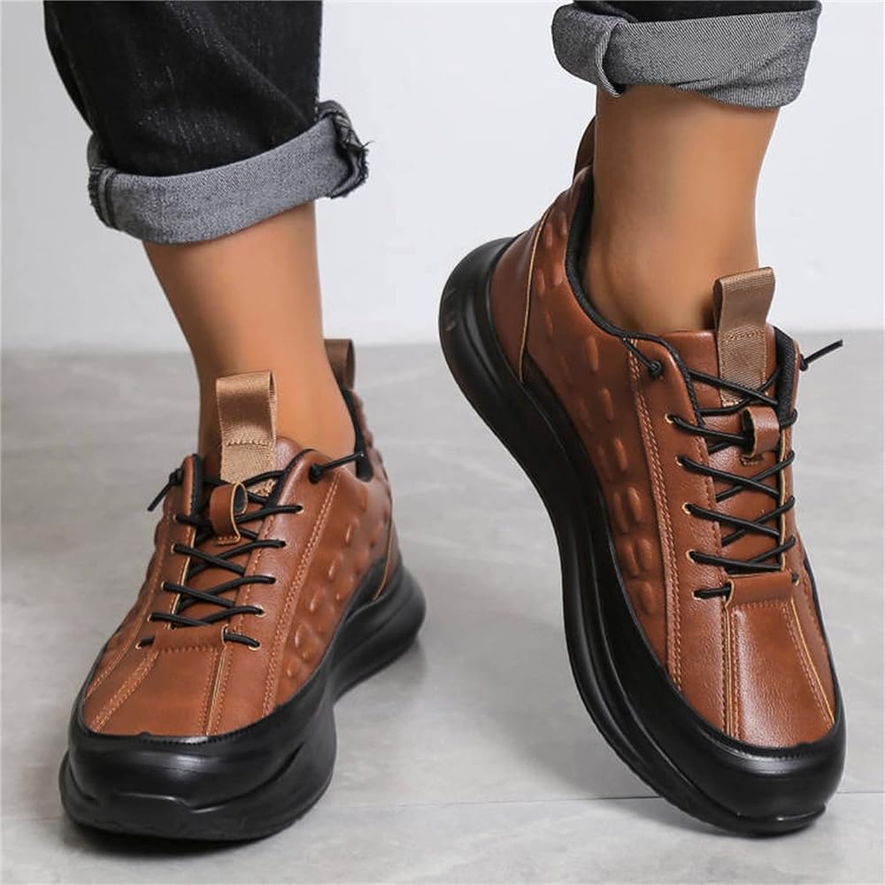 Men's Lace Up Non Slip Leather Outdoor Fashion Sneaker CLR-09 Men's Lace Up Non Slip Leather Outdoor Fashion Sneaker CLR-09