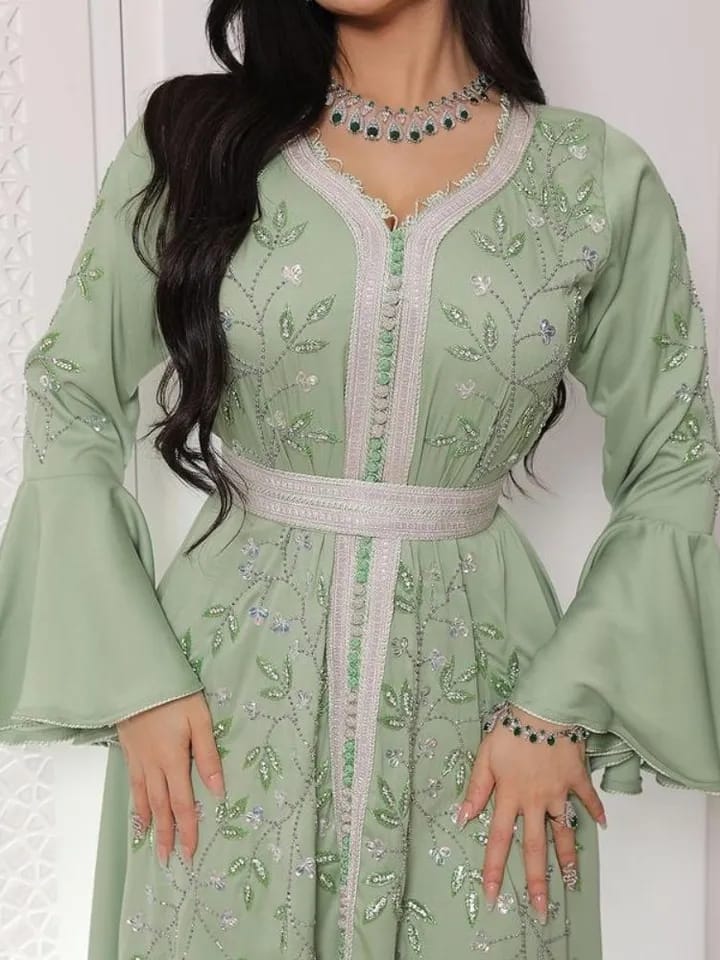 Muslim Abaya Ramadan Eid Women Elegant Diamond Wedding Evening Dress L S4833418 - Tuzzut.com Qatar Online Shopping
