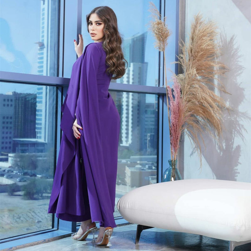 Vintage Long Purple Muslim Evening Dresses M S4868155 - Tuzzut.com Qatar Online Shopping