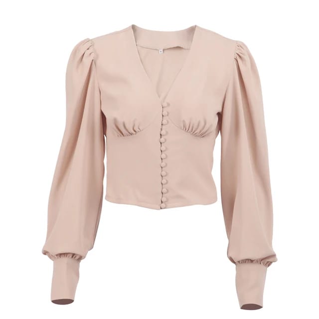 Spring Buttons Party Female Shirts Fashion Lantern Sleeve Solid Office Elegant Blouses XL S4479727 Spring Buttons Party Female Shirts Fashion Lantern Sleeve Solid Office Elegant Blouses XL S4479727
